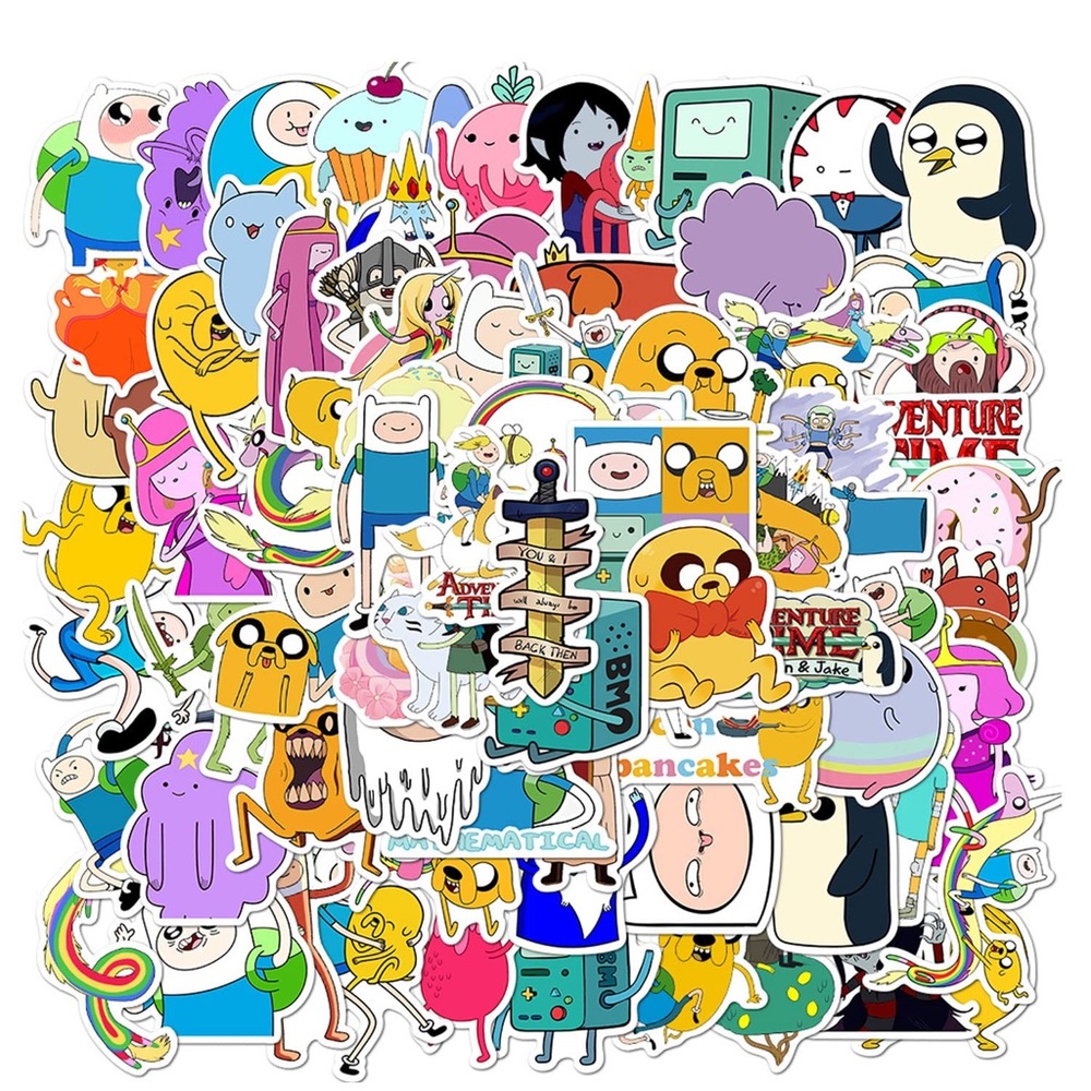 100 Pc Adventure Time Laptop, Bottle, Luggage Waterproof Vinyl Stickers Decals